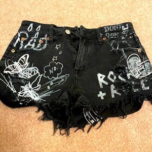 Black Jean shorts